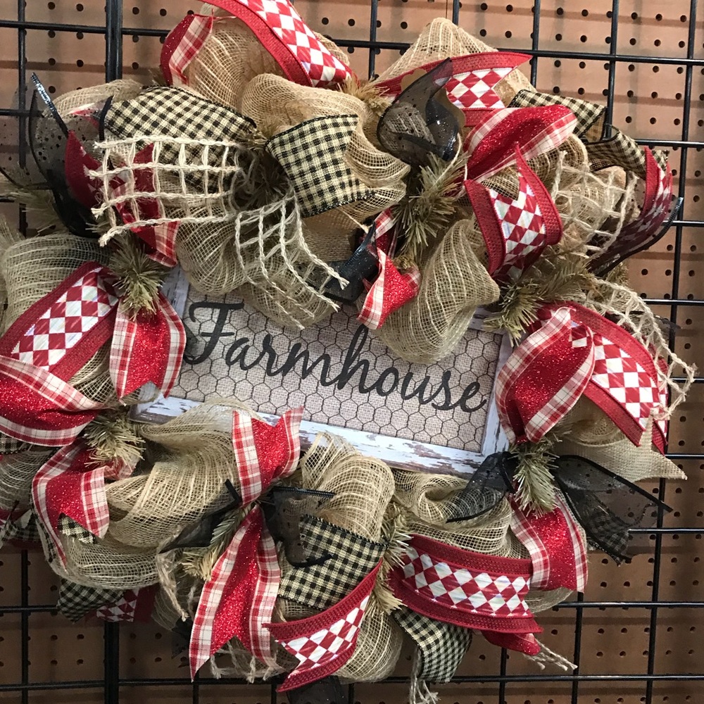 Handmade Farmhouse Front Door Wreath